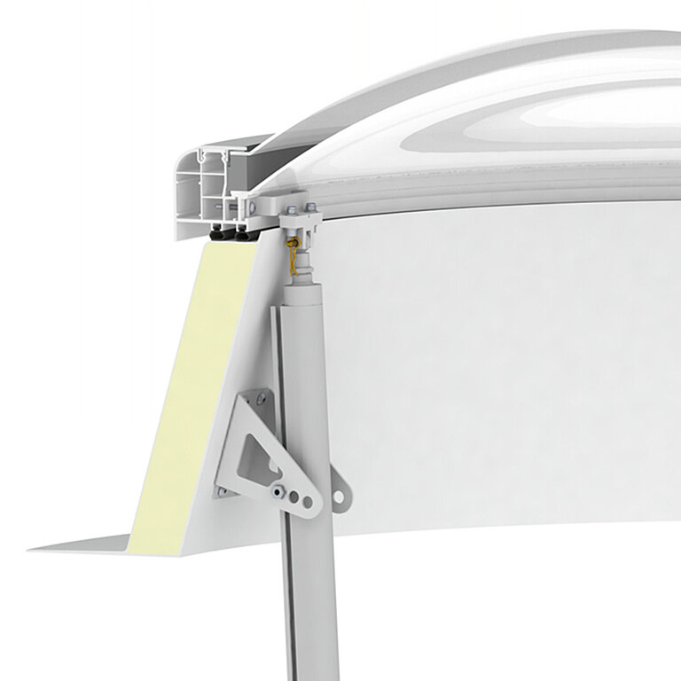 LAMILUX Lichtkuppel F100 rund mit Elektromotor zur elektrischen Öffnung im Detail