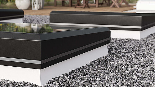 Flachdach Fenster FE 3° LAMILUX Dachterrasse