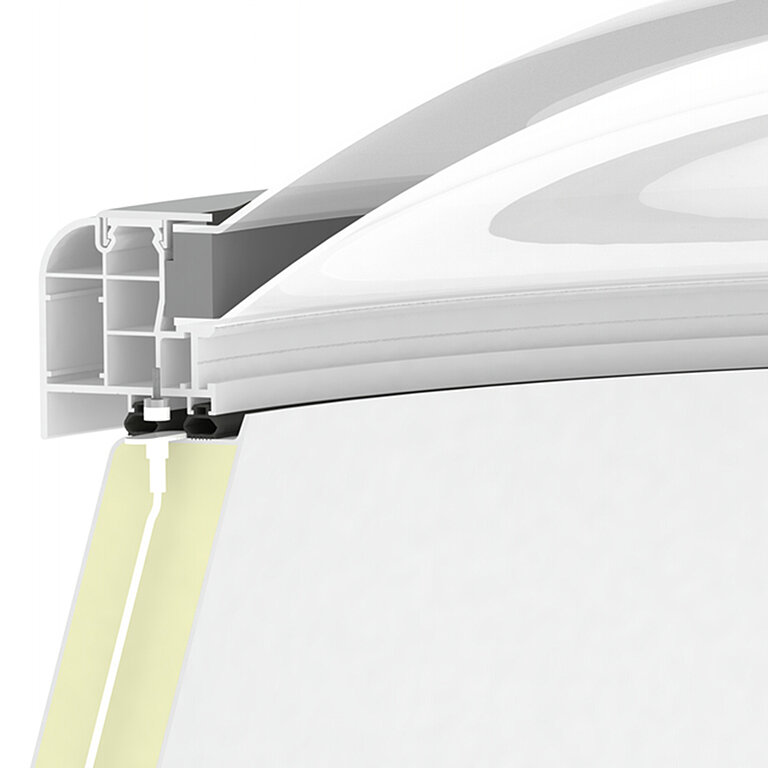LAMILUX Lichtkuppel F100 rund mit Reedkontakt zur Überwachung der Öffnungsstellung im Detail