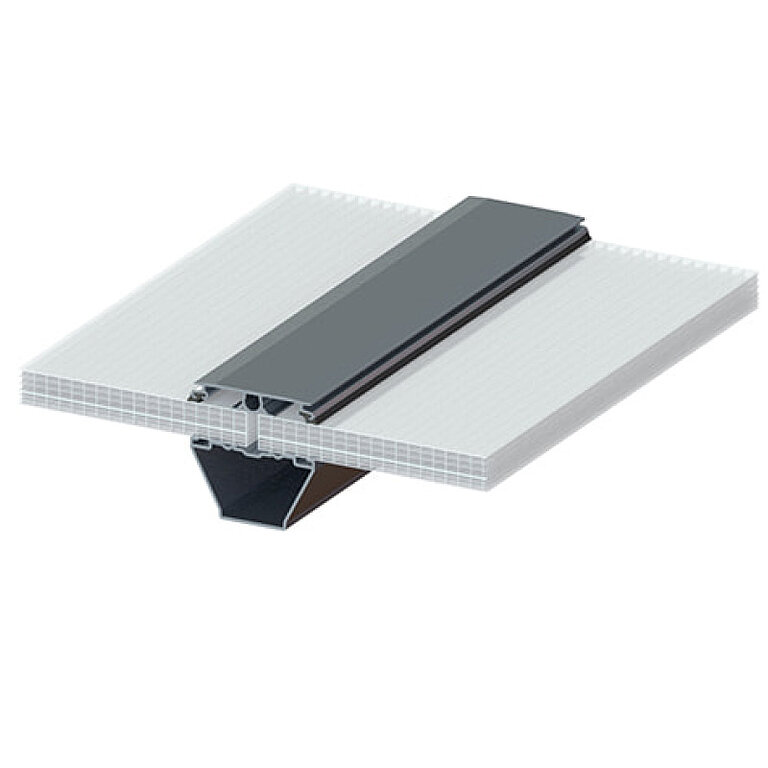 LAMILUX Lichtband B mit klassischer Verglasung PC10 + PC6 im technischen Querschnitt