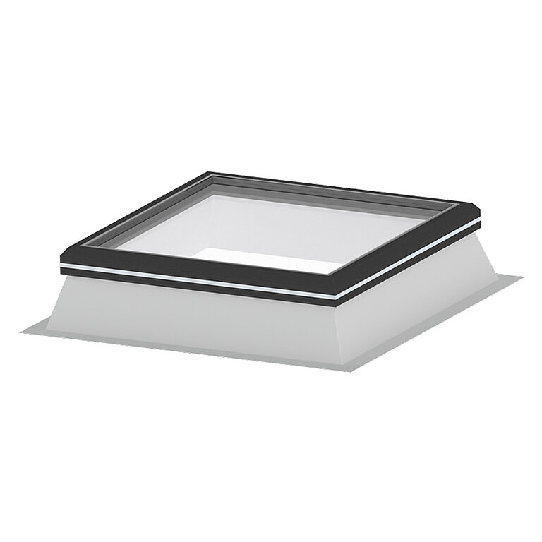 LAMILUX Flachdach Fenster FE 0° mit flacher Verglasung und gedämmtem Aufsatzrahmen zur bündigen Integration auf dem Flachdach