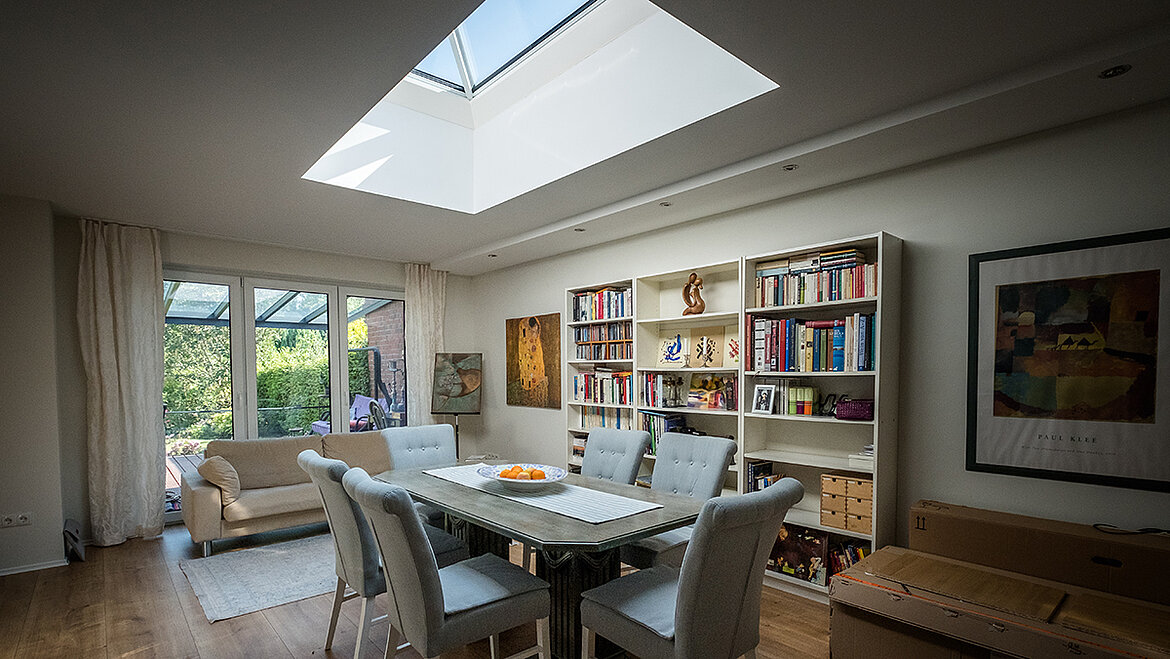 LAMILUX Flachdach Fenster auf einem Wohnhaus in Hamburg