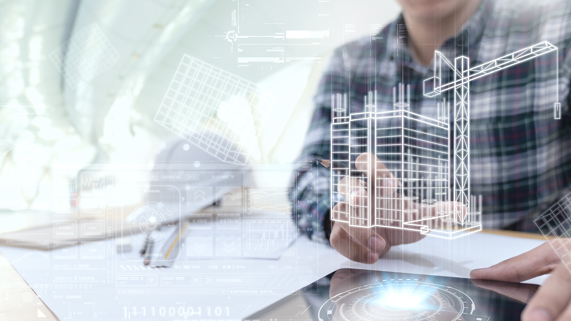 Person arbeitet an einem digitalen Entwurf auf einem Tablet